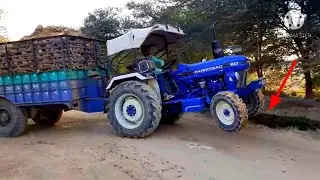 Farmtrac 60 | Tractor stuck in Climbing | Tractor vs trolley | Tractor trolley video | Trolley video