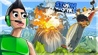 We Split a Plane in HALF Over a Volcano in Stormworks!
