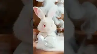 Rabbit make firework from magical glass-ball #rabbit #cuteanimals #aivideo  #asmr #cuteverything