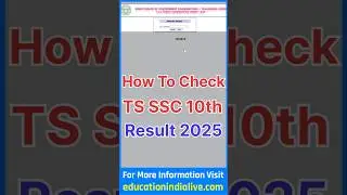 TS SSC 10th Result 2025 How To Check ? How To Check TS SSC 10th Result 2025