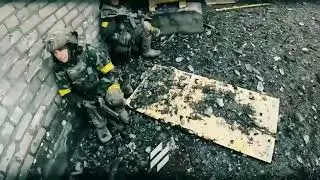 Ukraine - Helmet camera footage of a firefight between Ukrainian and Russian forces (1/2) in...