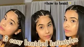 3 easy Braided hairstyles +how to braid