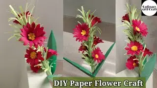 How To Make Paper Flower | Paper Flower Making Step By Step | Diy Paper Flower Craft For Kids 