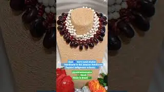 Eat a&ccedil;a&iacute; berry 🫐 and Wear a&ccedil;a&iacute; seed necklace 📿 too. Eco - jewellery from the Amazon Rainforest 🇧🇷😍🏹