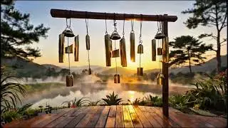 ASMR: Wind Chimes swaying in wind on a private terrace #asmr #windchimes #shorts  