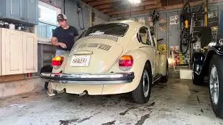 1974 Volkswagen Super Beetle Cold Start and Light Check