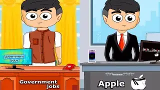 Private job/government job/Apple/Android funny comedy video. #viral #funny #cartoon #trending #fyp 