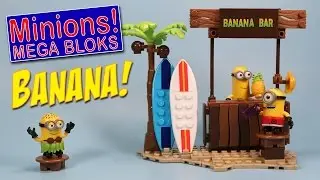 Despicable Me Mega Blocks Beach Day Banana Bar Minions Speed Build