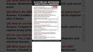 Electrician Interview Questions and Answers