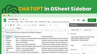 AI Magic in Google Sheets Sidebar: Create Tables and Generate Catchy Taglines in Seconds!