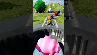 Mixed Color Small to Giant vs Unfinished Road #5 &ndash; BeamNG.drive #beamngdrive #automobile #usa