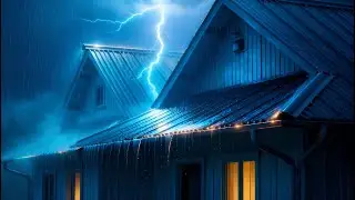 Instant Sleep: Heavy Rain and Resounding Thunder in a Garden Forest at Night (4K HDR)
