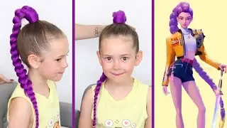 BEGINNERS Rumi K-pop Demon Hunters-Kids Hairstyle! 💜