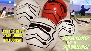 How to draw STAR WARS Stormtrooper Balloon & Sith Balloon! May the 4th be with you day #starwarsday