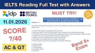 IELTS Reading Practice Test with Answers 11.01.2026 - Test #124