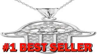 Elegant 10k Gold Diamond Hamsa Evil Eye Charm Pendant Necklace - B07SHYGTZ4