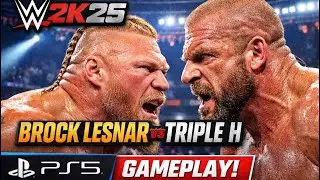 WWE2K25 :Brock Lesnar vs Triple H (Hell in a cell ) PS5 Gameplay #games #wwe 