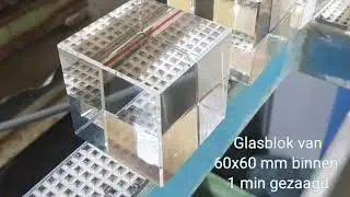 6 cm dik glas zagen met watergekoelde glas en tegelzaag
