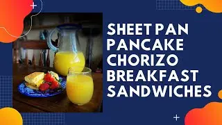 Sheet Pan Pancake Chorizo Breakfast Sandwich #recipe #brunch #breakfast #sheetpan