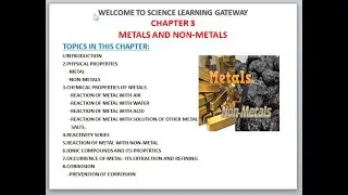 Metals and Non-Metals (Part-1)| Chapter-3| Class-10 Science (NCERT)