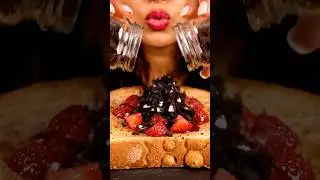 Strawberry Oreo Toast ASMR 🤤🍓🍪 | Ultra Satisfying Dessert Spread #shorts #asmr