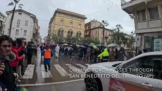 Olympic Flame in San Benedetto del Tronto 🇮🇹 🔥  - 4K #milanocortina2026  #olympicflame #italy