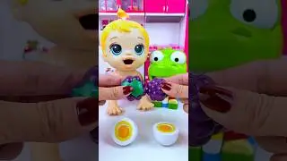 ASMR Unboxing Minnie Mouse & Pororo Eggs Grape Toy 🥚🍇| Satisfying Miniature Kitchen Set