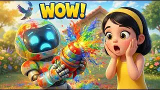 🌈 Learn Colors with Rima & Roby 🤖🎵 | Color Explosion Song for Kids