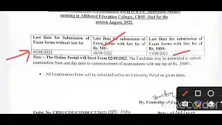 B.ed Crsu new notice 2022