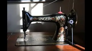 1918 Singer 66 treadle sewing machine with backclamp foot NO TALKING ASMR machine background sound
