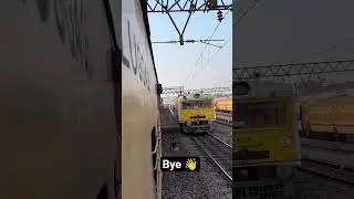 Indian Railway full speed crossing the station
