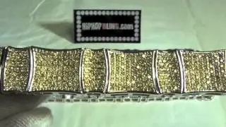 316L Steel Canary Lab Made Bling Bling Bracelet NO TARNISH