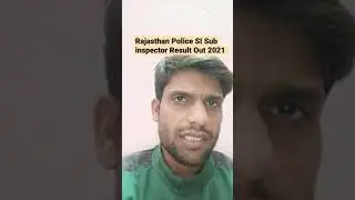 Rajasthan Police Sub inspector SI Result Out 2021 #result2021 #police #shorts