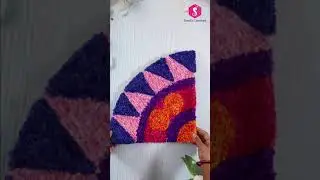 Beautiful Readymade Corner Rangoli Design from Glitter Wool