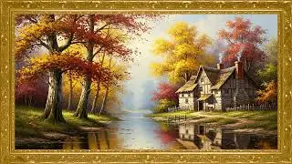 Turn Your TV Into Art 🍂 Cozy Riverside Cottage | 12 Hour Vintage Painting Screensaver 4K