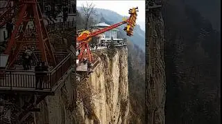 Mountain Cliff COLLAPSES Under Swing Ride &mdash; Riders Left Dangling in Terror! 😱