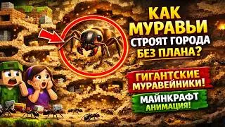 Как муравьи строят города без плана? | Майнкрафт Анимация