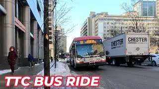 TTC 13 Bus Ride from University Avenue to Eglinton Station