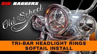 ⚡Softail Tri Bar Bullet Headlight/Aux Light Ring Install @harleydavidson⚡