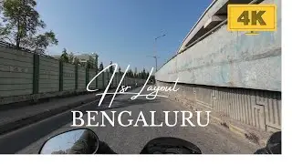 Bengaluru Peak Hour Traffic 🚦 | HSR Layout Flyover to Richmond Town Bike Ride | 4K UHD