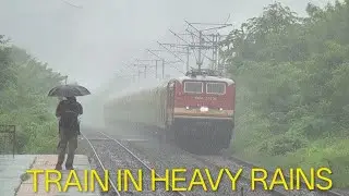 TRAIN IN RAIN ! Superfast Duronto Express captured on Rainy Day at Breakneck Speed at Umroli