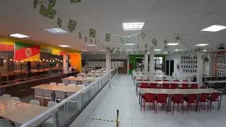 Virtual Tour from Cafeteria to Science Lab by FPV Drone