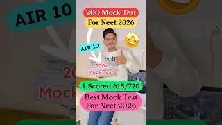 Best Mock Test Series for Neet 2026 | Neet Aspirant&rsquo;s Preparation #neet2026 #neet #mocktest #mbbs