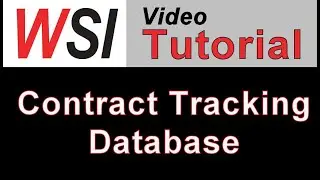 WSI - Contract Tracker Database Template Tutorial