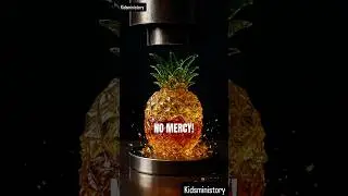 NO MERCY!🍍Pineapple vs Hydraulic Press 🤯🍍 #hydraulicpress #glasscrush #satisfyingvideos