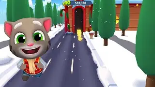 talking tom gold run - Frozen Tom unlocks Angela’s night in the snow world race - Part 126 !