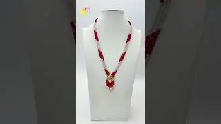 Chetan Rubies with CZ High Crushed Beads Customized Necklace | Silver Pendant Design