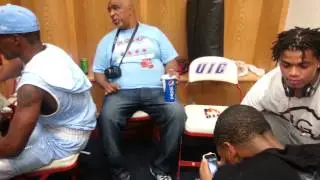 Semajay thomas watching his first round Knockout