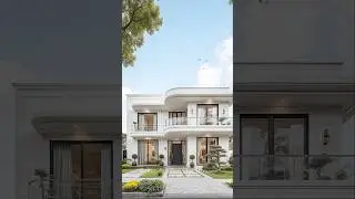 Elegant White Modern House | Soft Curved Balcony Design