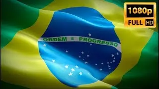 🏁 Brazil waving flag. National 3d Brazilian flag waving. Sign of Rio de Janeiro. Brazil flag Full HD